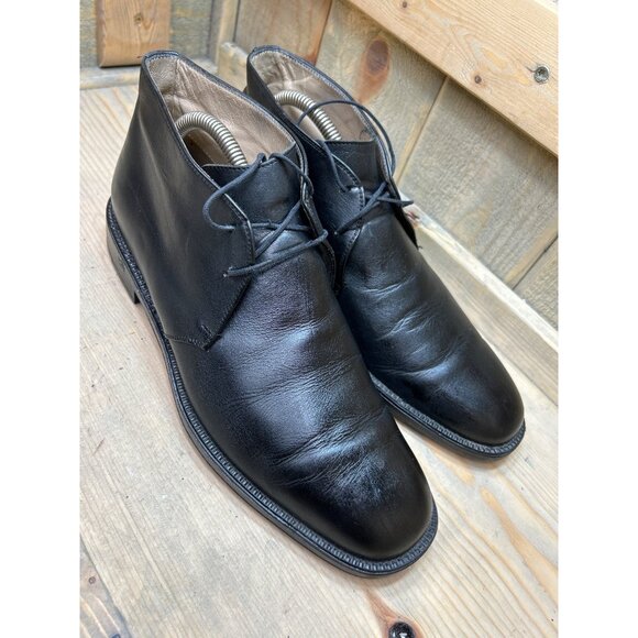 Salvatore Ferragamo Mens Leather Chukka Dress Boots Shoes Black Size 7D Luxury main image 4